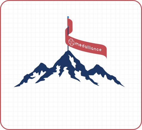 Mountain with flag